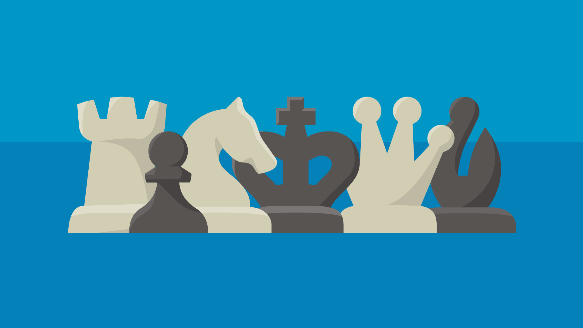 Illustration of chess pieces.