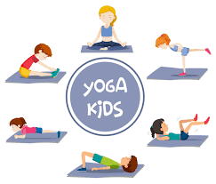 Picture of animated children doing yoga poses 