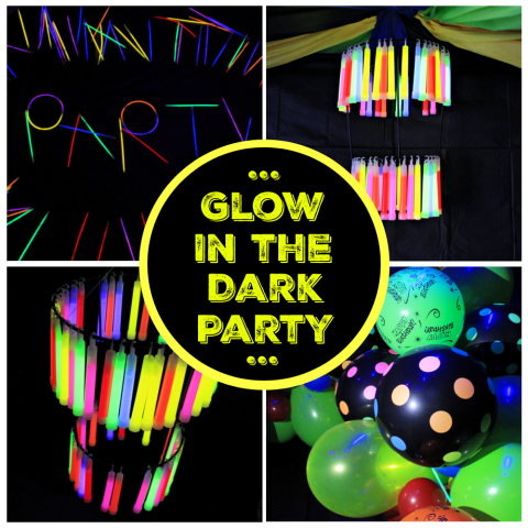 a bunch of glow in the dark sticks and toys