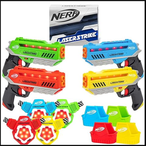 Image depicting Nerf brand laser tag guns.