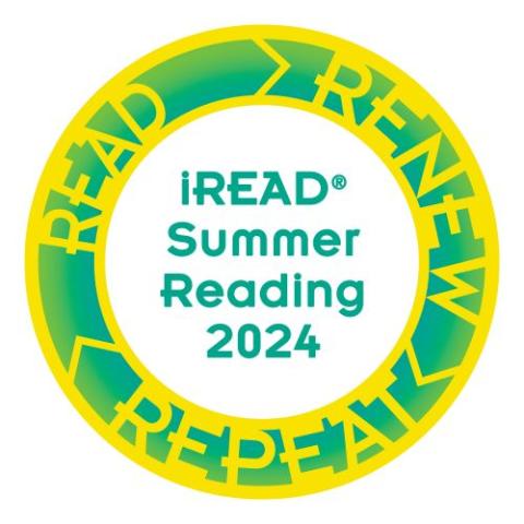 Green and yellow Read, Renew, Repeat  I read logo