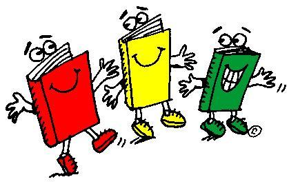 A depiction of a group of dancing books.