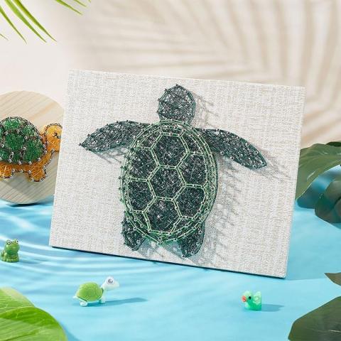 An image depicting the turtle string art craft.