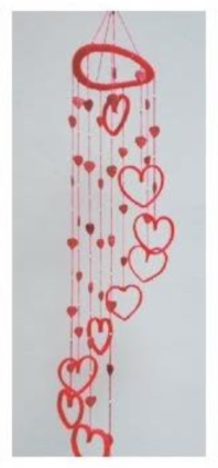 A picture of a heart themed wind chime.