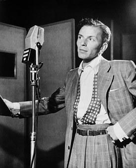 Black and white photo of Frank Sinatra