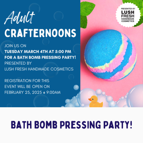 Adult Crafternoons Bath Bomb Pressing Party!