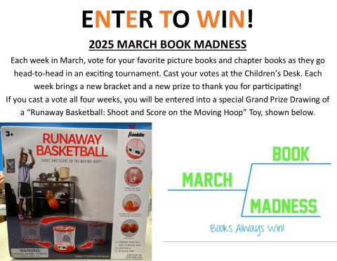 Picture of an Enter to Win March Book Madness Raffle 