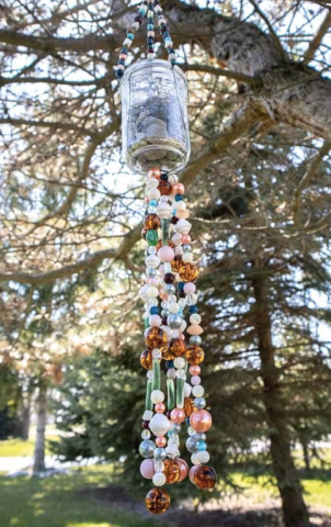 A picture of a mason jar wind chime.