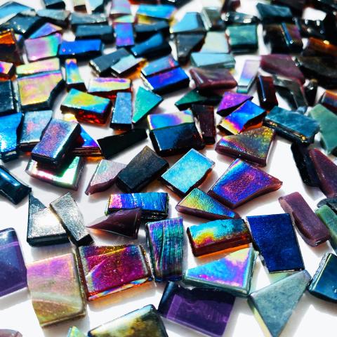 Image of iridescent glass pieces.