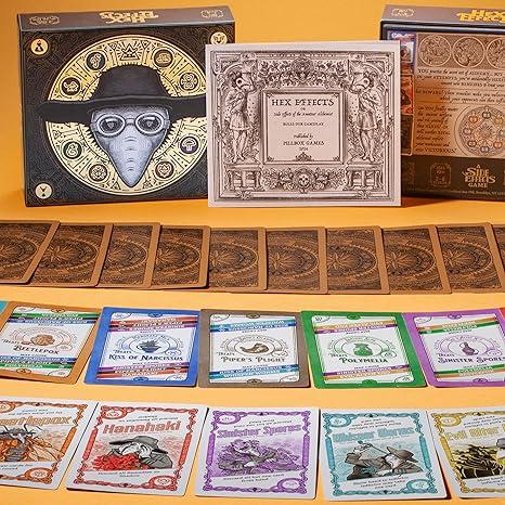 A display of the cards for the game Hex Effects.