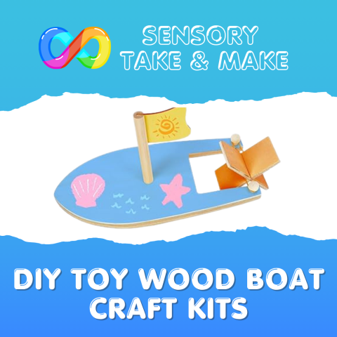 Sensory Take & Make: DIY Toy Wood Boat Craft Kits