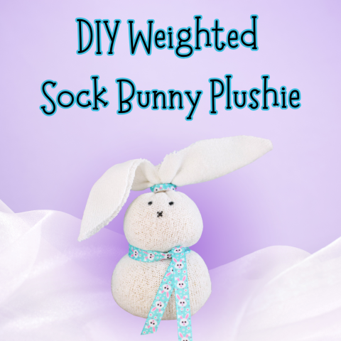 DIY Weighted Sock Bunny Plushie Graphic