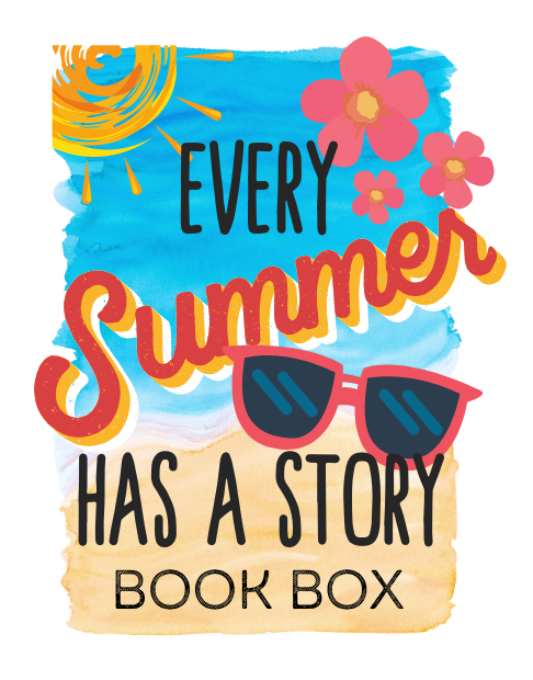 Every Summer Has a Story Book Box art with beach drawing, sunglasses, and flowers