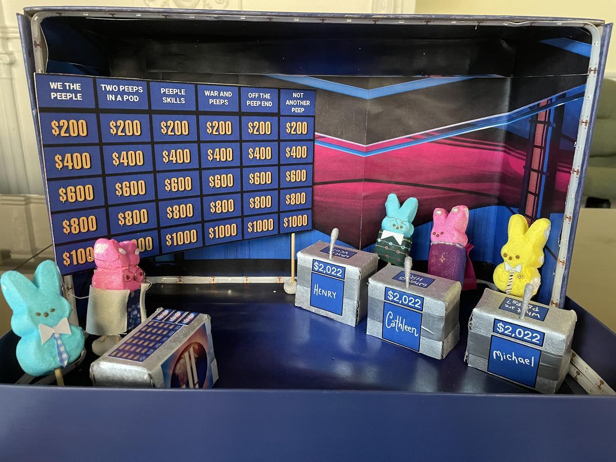 Peeps Diorama of Jeopardy!