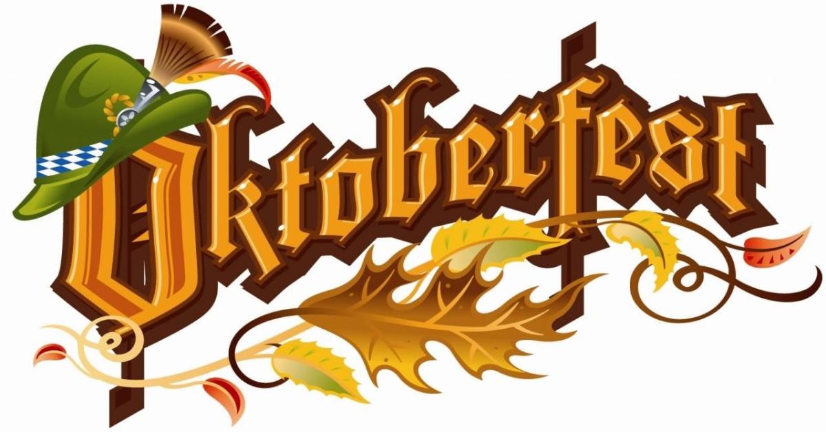 Fall colors with image that spells out Oktoberfest