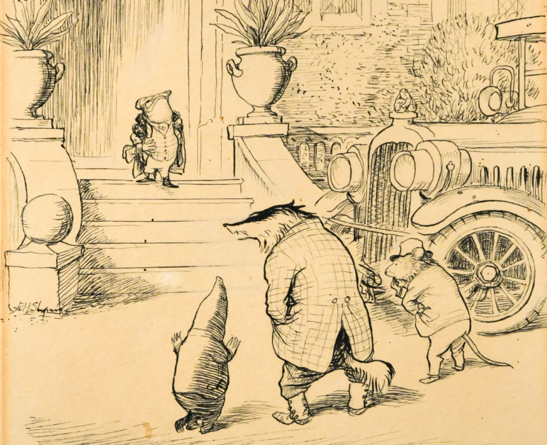 A sketch from the novel The Wind in the Willows