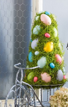 Colorful Easter egg topiary