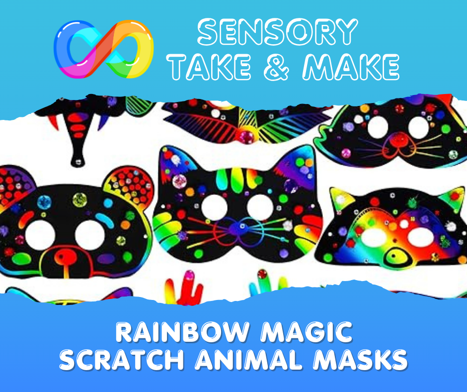 Sensory Take & Make: Rainbow Magic Scratch Paper Animal Masks