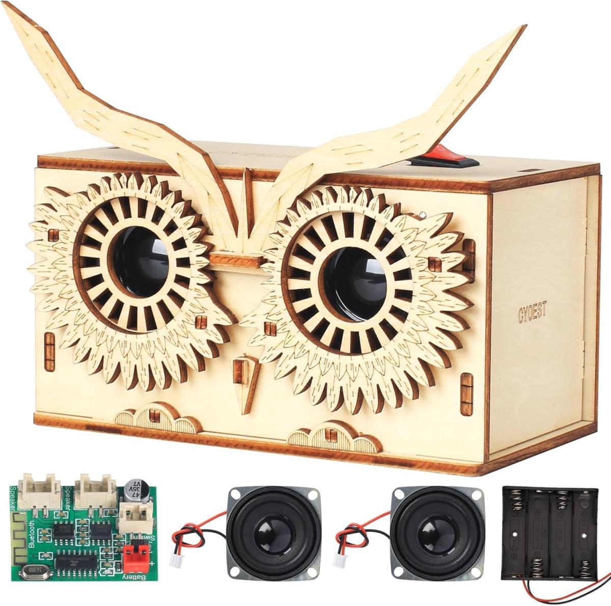 An image of an owl themed bluetooth speaker.