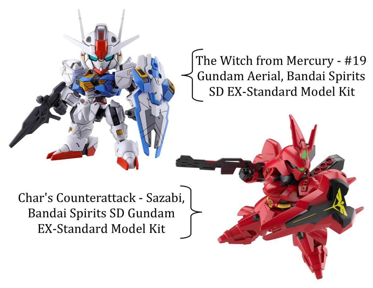 Image of Gundam SD models.